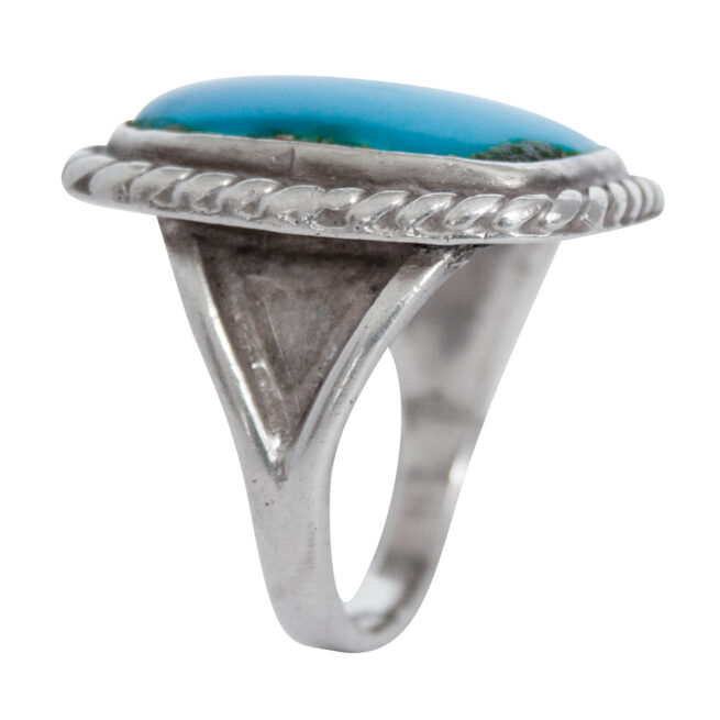 Rectangular Navajo Turquoise Ring - Image 4