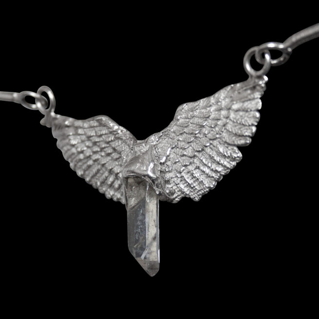 Collier Quartz Ailes Argent – Image 3