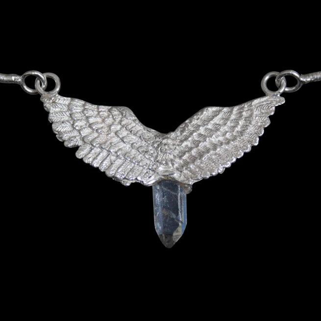 Collier Quartz Ailes Argent – Image 4