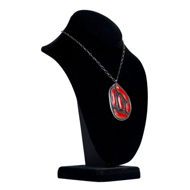 Vintage Navajo Red Coral Pendant - Image 6