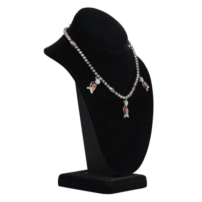 Zuni Inlay Tryptic Bird Necklace – Image 4