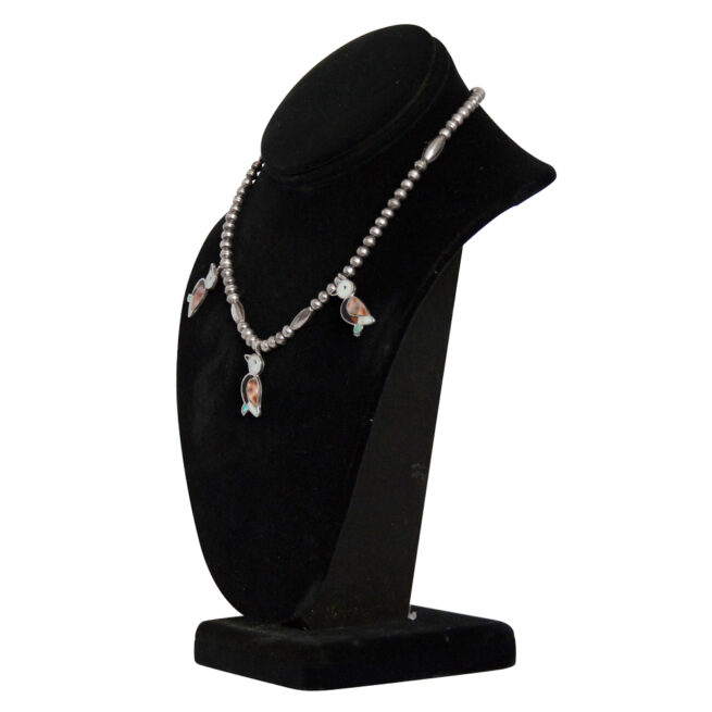 Zuni Inlay Tryptic Bird Necklace – Image 5