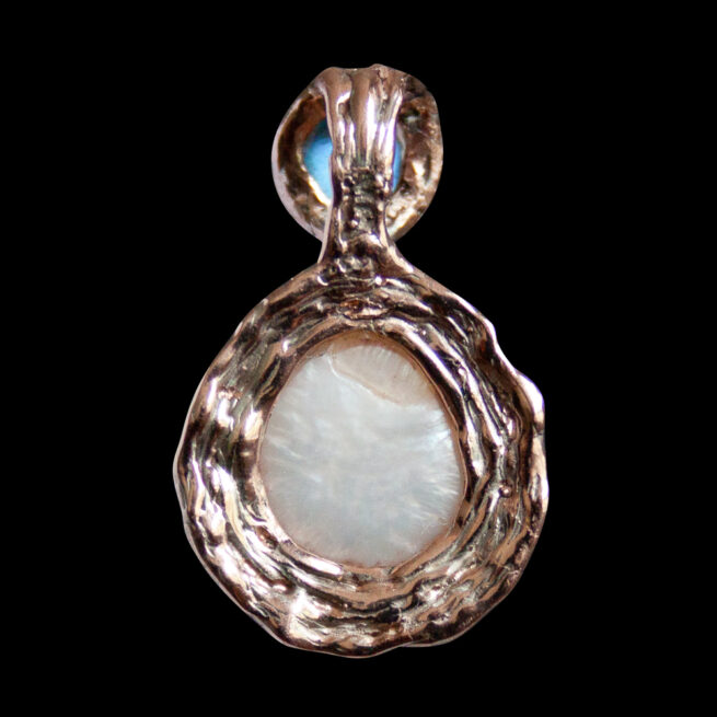 Pendentif Pierre de Lune Perle Or 9 Carats – Image 4