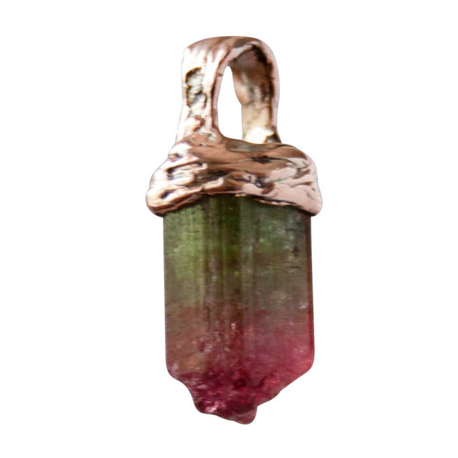 Pendentif Tourmaline Pastèque Or 9 Carats – Image 3