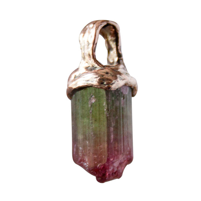 Pendentif Tourmaline Pastèque Or 9 Carats – Image 2