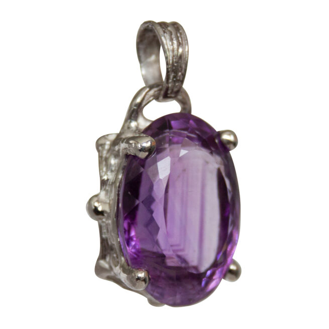 Pendentif Argent Améthyste Facettée – Image 2
