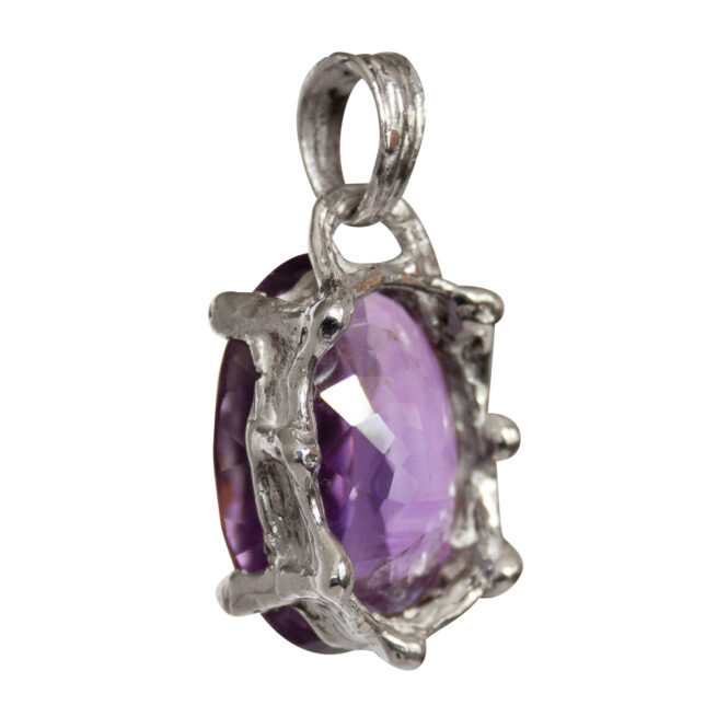 Pendentif Argent Améthyste Facettée – Image 5