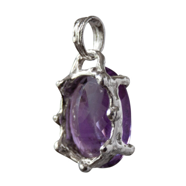 Pendentif Argent Améthyste Facettée – Image 3