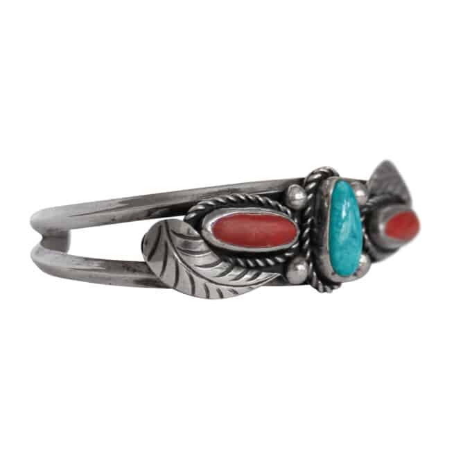 1950s Turquoise Coral Bracelet - Image 2