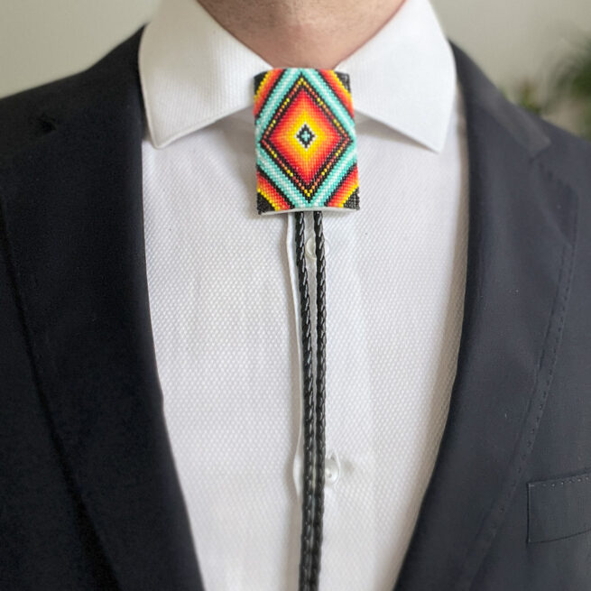 Beaded Bolo Tie - Diamond - Image 4