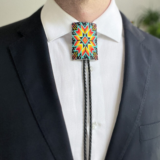 Beaded Bolo Tie - Fireworks - Image 4
