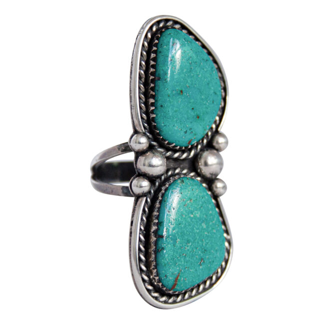 Double Green Turquoise Ring - Image 2