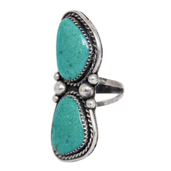 Double Green Turquoise Ring - Image 3