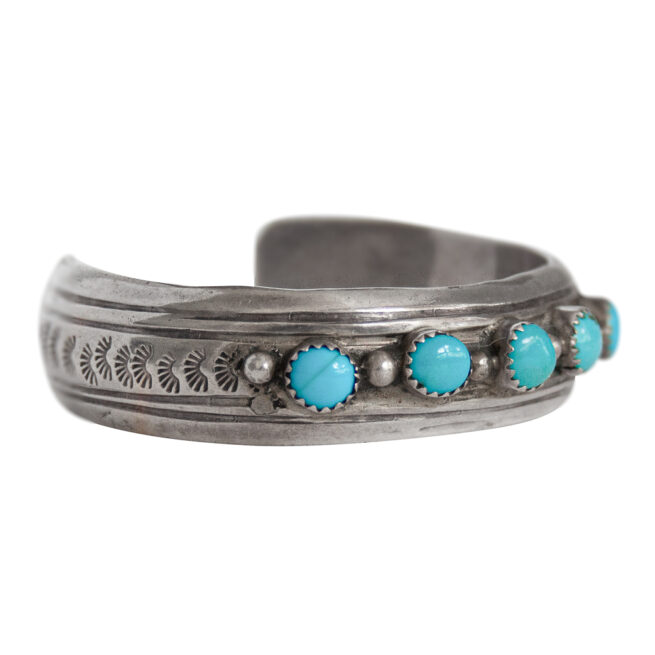 Five Turquoise Navajo Bracelet - Image 2