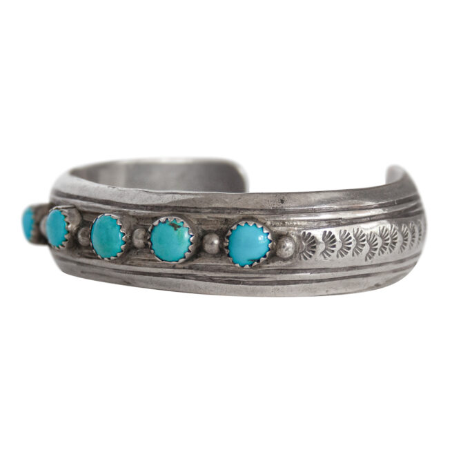 Five Turquoise Navajo Bracelet - Image 3