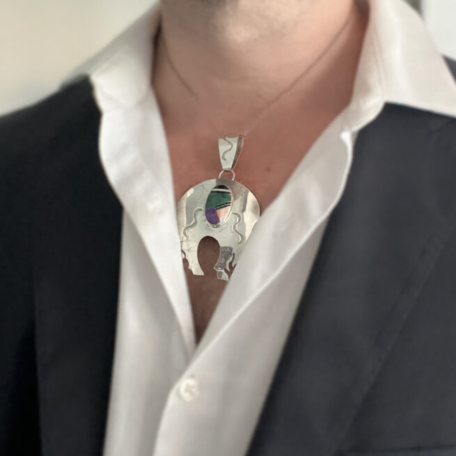 Large Multicolour Buffalo Pendant – Image 5