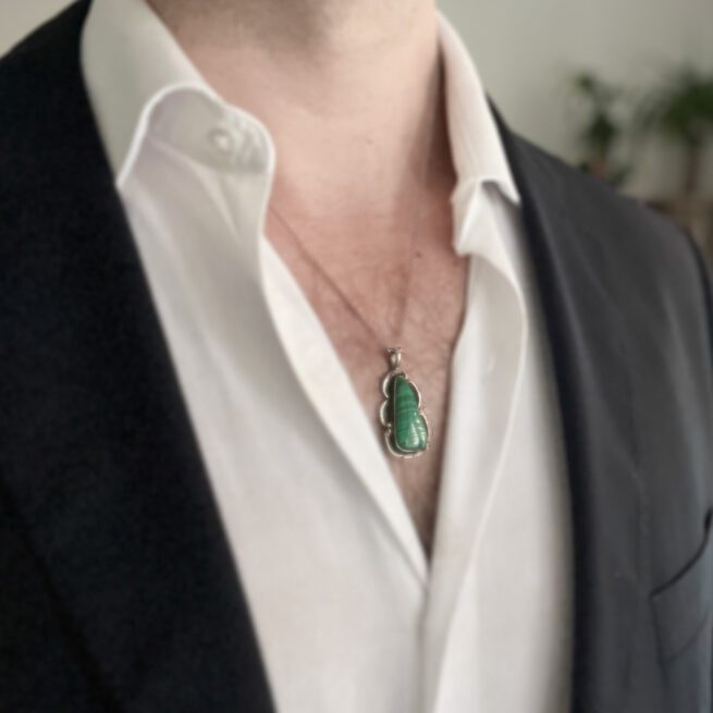 Pendentif Navajo Malachite Argent – Image 5