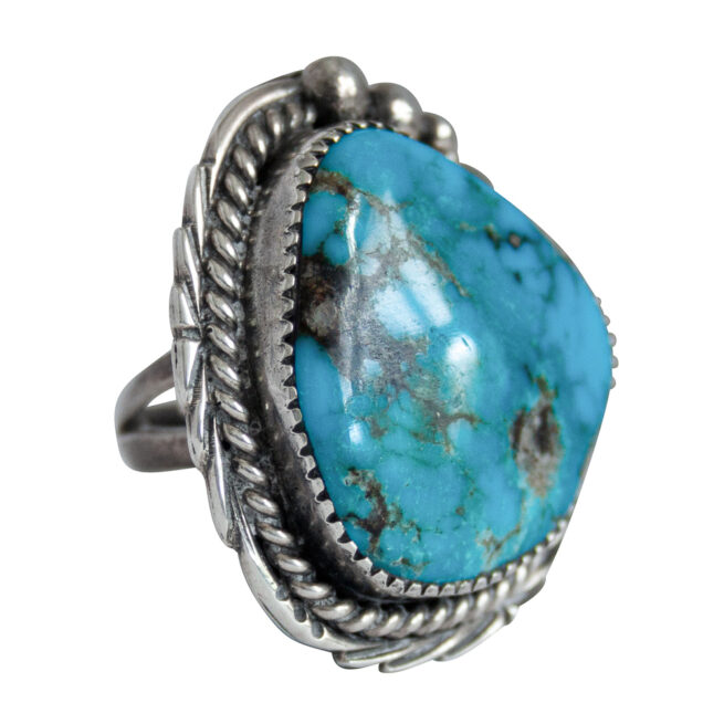 Natural Shape Turquoise Ring – Image 2