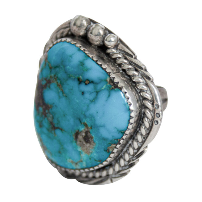 Natural Shape Turquoise Ring – Image 3