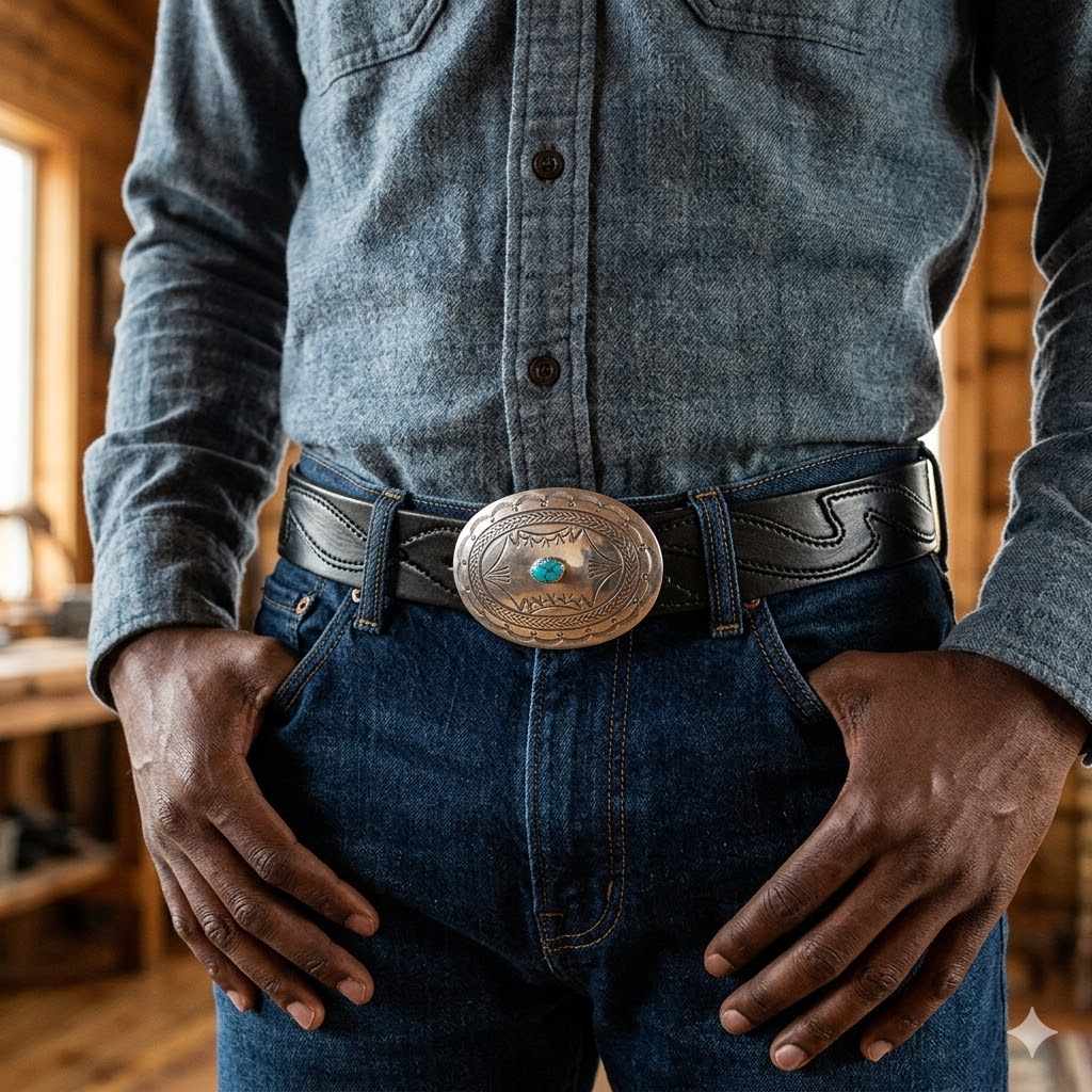 Navajo Concho Belt Buckle