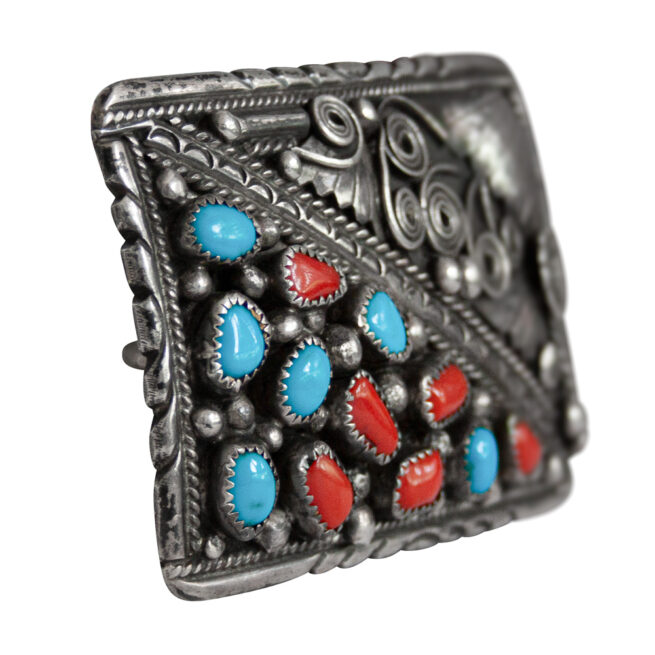 Rectangular Turquoise Coral Buckle - Image 2