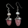 Rhodochrosite Pearl Silver Earrings – Image 3