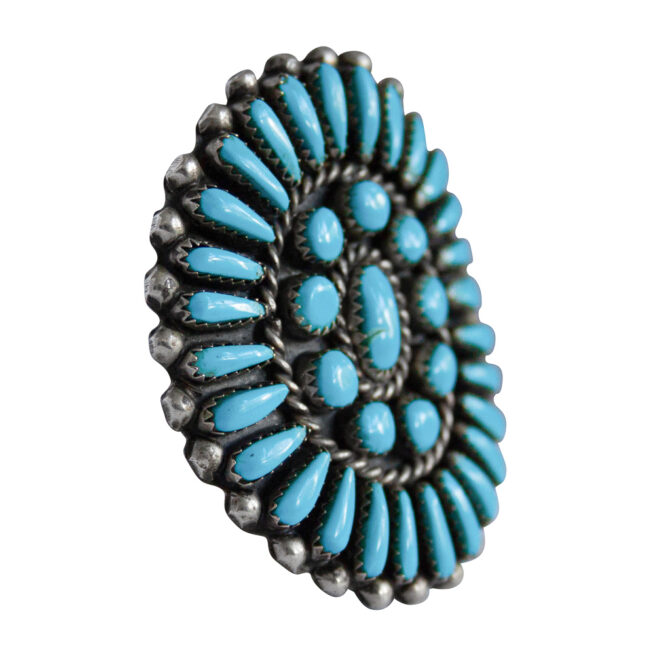 Round Turquoise Sunburst Ring – Image 2