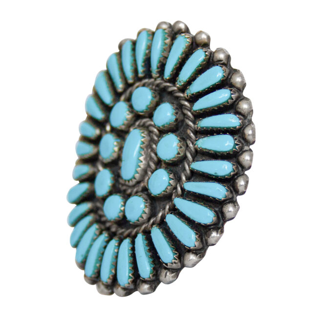 Round Turquoise Sunburst Ring – Image 3