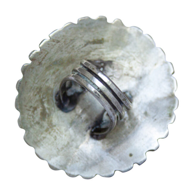 Round Turquoise Sunburst Ring – Image 4