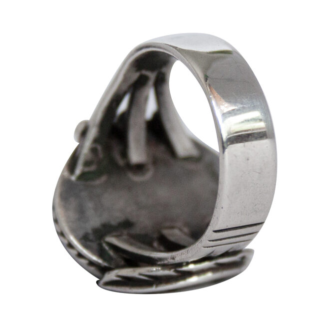 Silver Feather Turquoise Ring – Image 4