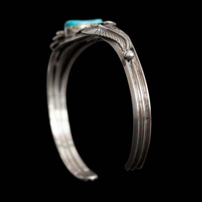 Silver Feathers Turquoise Bracelet - Image 5