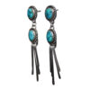 Silver Tassel Turquoise Earrings - Image 3