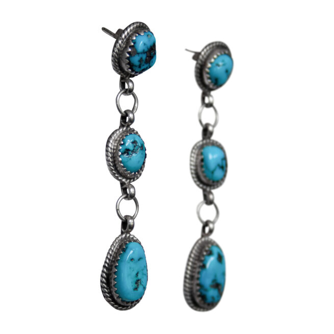 Triple Drop Turquoise Earrings - Image 2