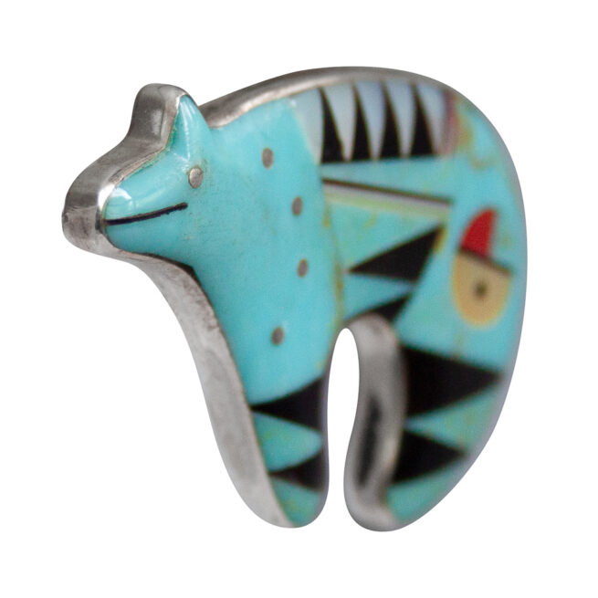 Turquoise Bear Pin Pendant - Image 2
