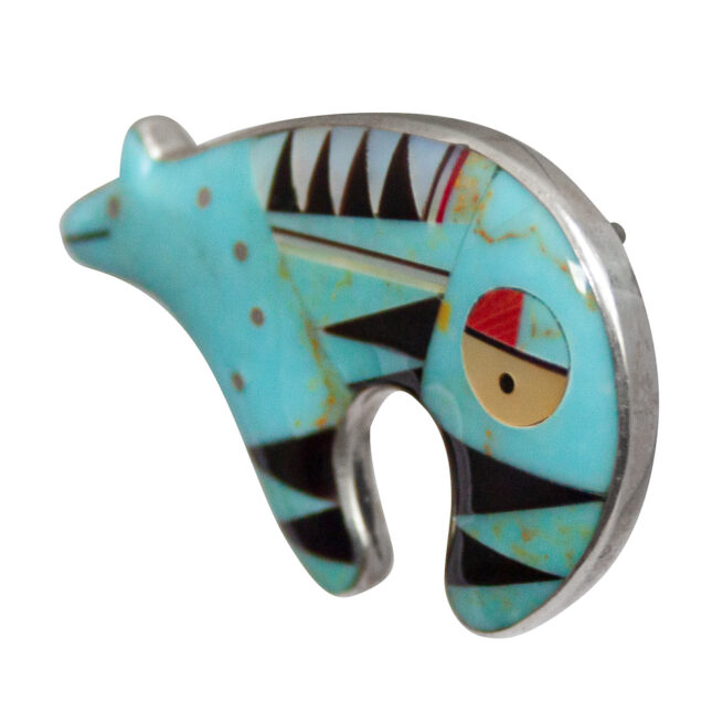 Turquoise Bear Pin Pendant - Image 3