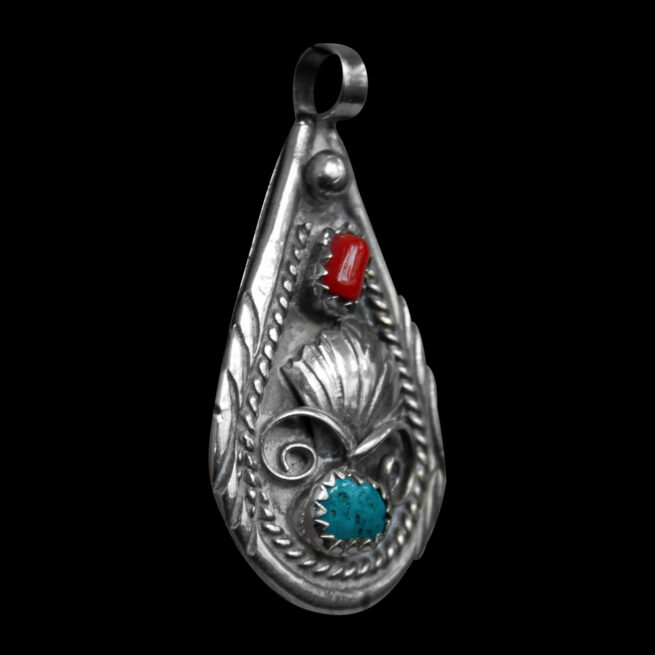 Pendentif Navajo Turquoise Corail – Image 2