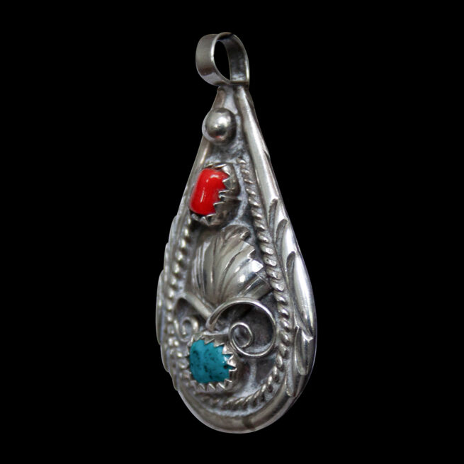 Pendentif Navajo Turquoise Corail – Image 3