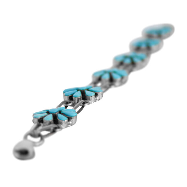Turquoise Flower Chain Bracelet – Image 4