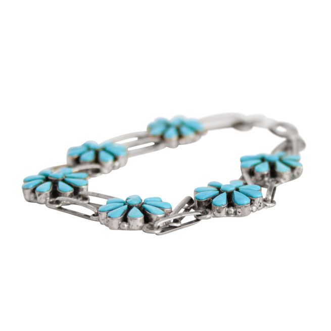 Turquoise Flower Chain Bracelet – Image 5