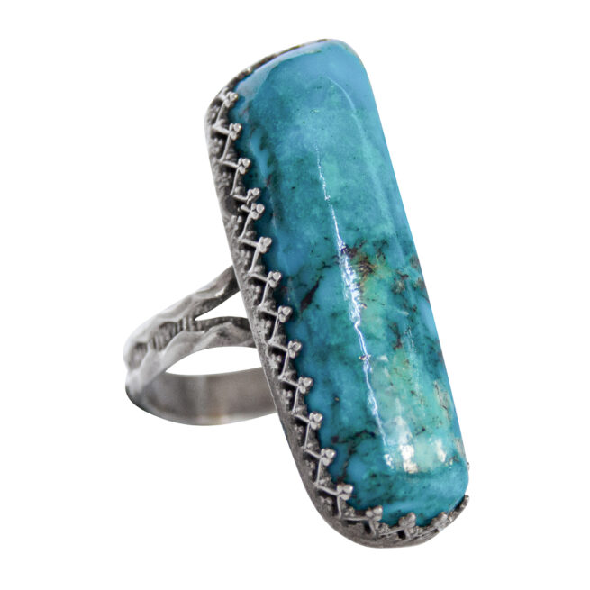 Turquoise Nugget Navajo Ring - Image 2