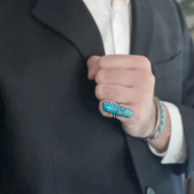 Turquoise Nugget Navajo Ring - Image 5