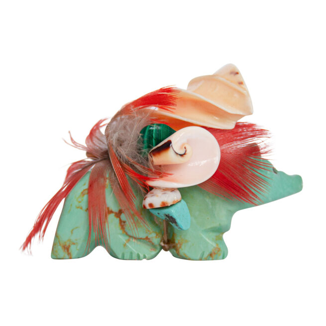 Turquoise Shell Feather Bear – Image 2