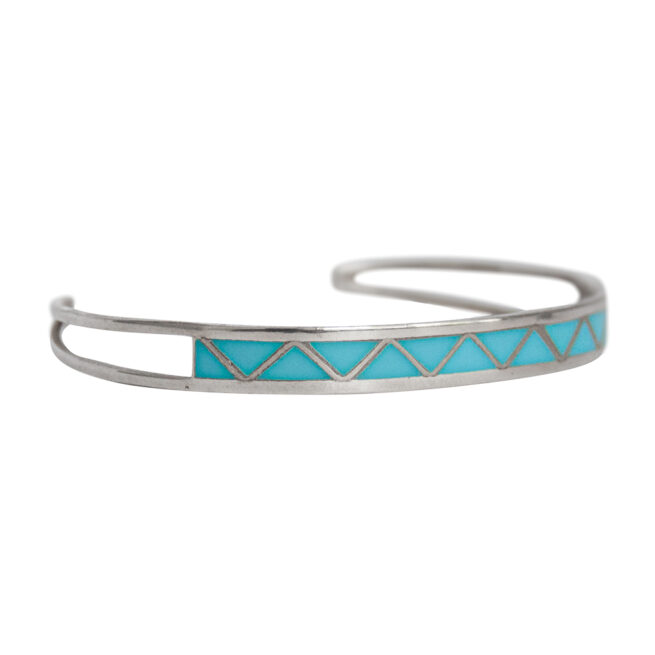 Turquoise Zigzag Zuni Bracelet - Image 2