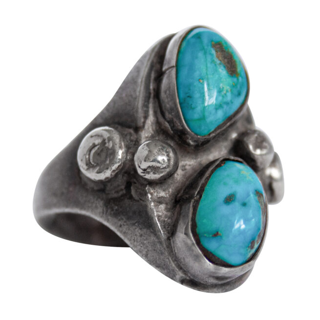 Twin Turquoise Navajo Ring – Image 2