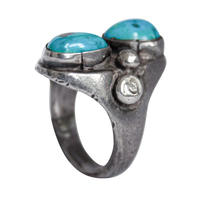 Twin Turquoise Navajo Ring – Image 4