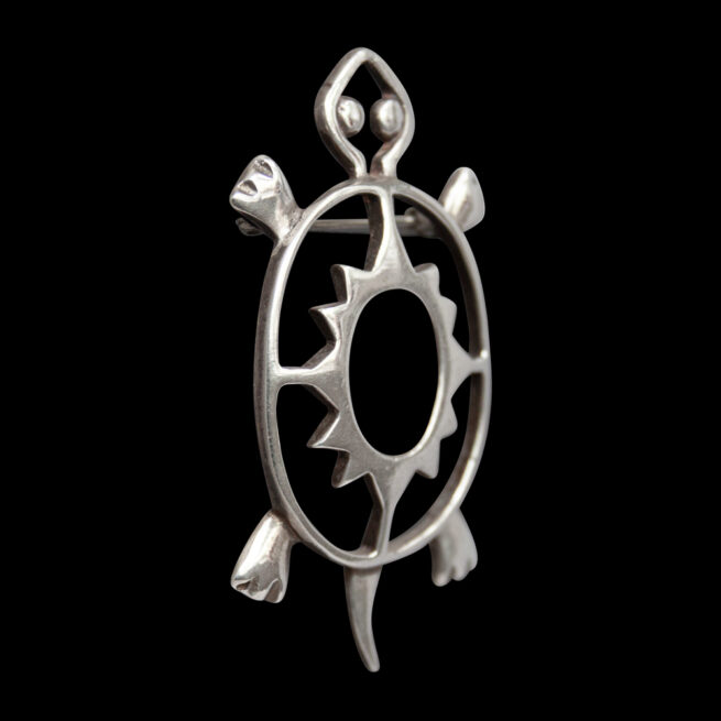 Vintage Silver Turtle Brooch - Image 2