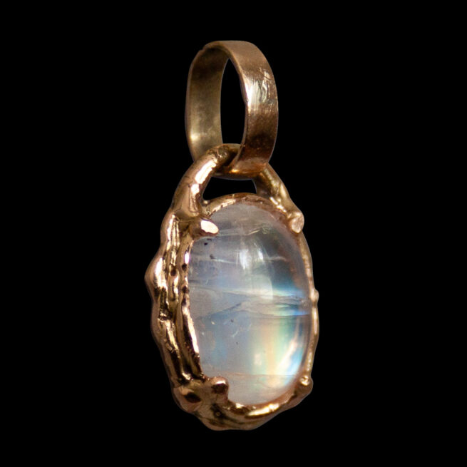 18K Gold Moonstone Pendant – Image 2