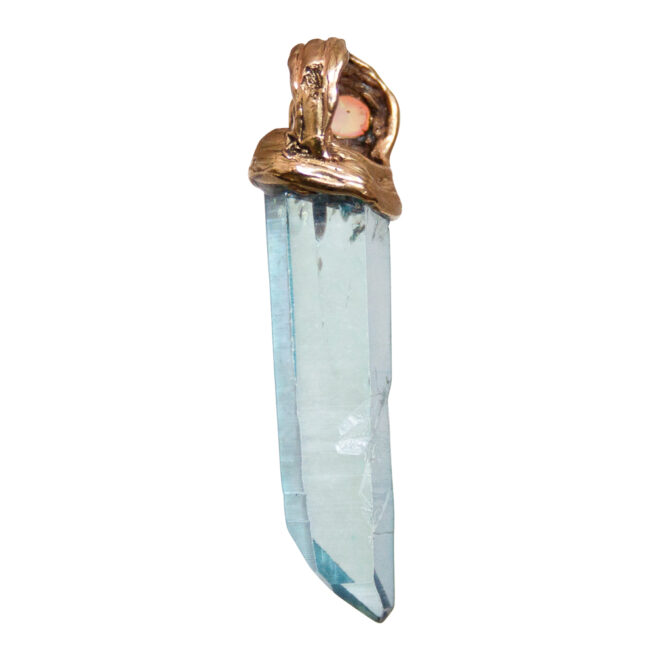18K Gold Opal Aqua Aura Pendant - Image 3