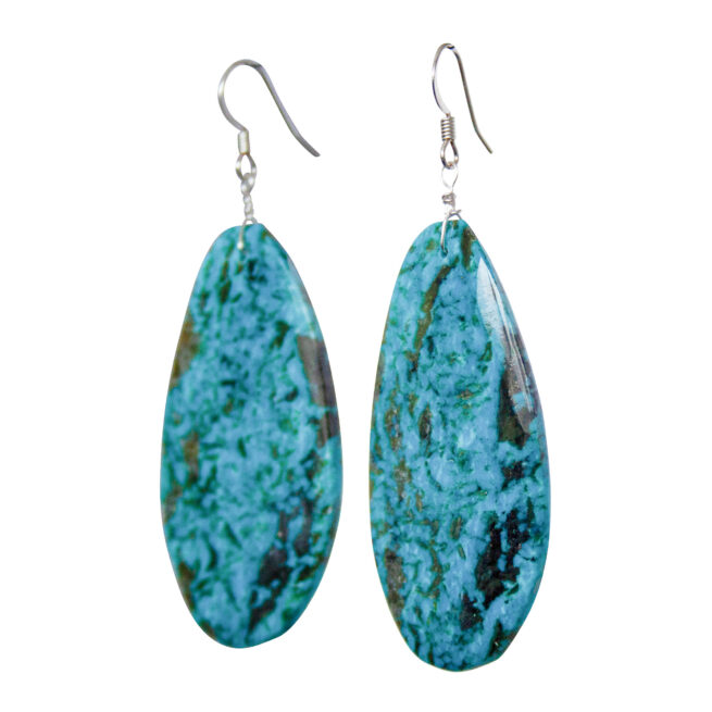Blue Turquoise Slab Earrings - Image 3