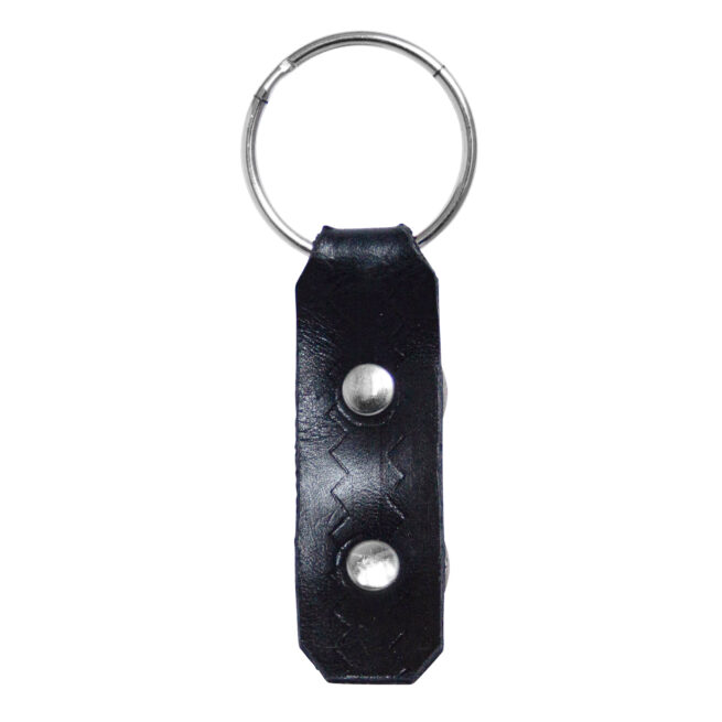 Buffalo-Chief Black Leather Keyring – Image 3